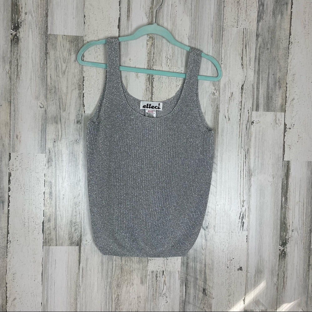 eFFeci  Metalic Silver Sleeveless Top Size M